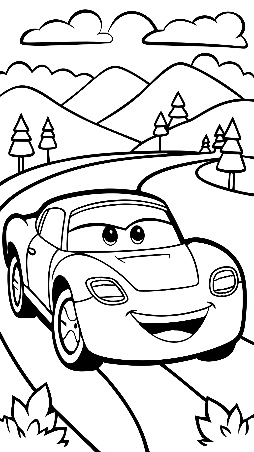 coloriage de Lightning McQueen imprimable